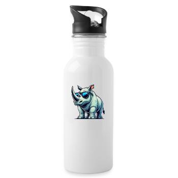 Rhino Comic - Water bottle with straw - white - Right