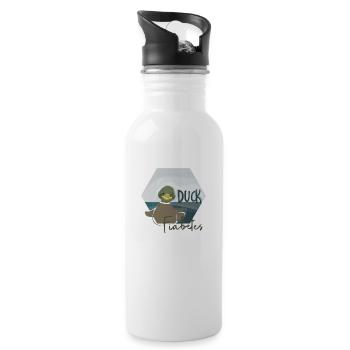 Duck Fiabetes - Trinkflasche mit integriertem Trinkhalm - Weiß - Rechts