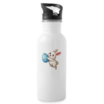 lapin lapin de pâques - Gourde avec paille intégrée - blanc - Droite