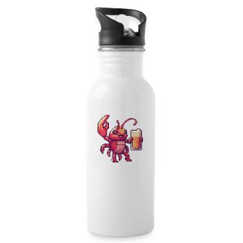Crabe de homard Pixel Beer - Gourde avec paille intégrée - blanc - Droite