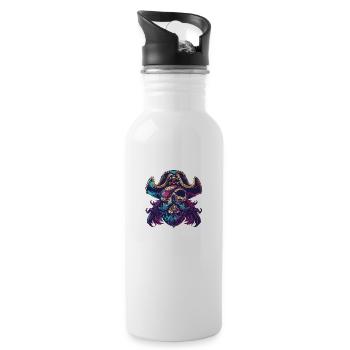 Pirate Skeleton - Water bottle with straw - white - Right