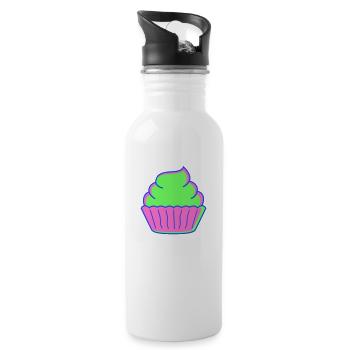 cupcake - Trinkflasche mit integriertem Trinkhalm - Weiß - Rechts