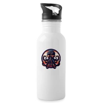 Oktopus Cool Sommer - Trinkflasche mit integriertem Trinkhalm - Weiß - Rechts
