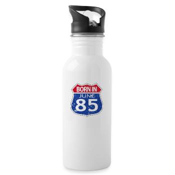 Born in June 1985 - Water bottle with straw - white - Right