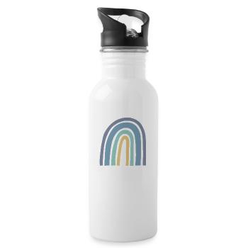 Cute Rainbow - Trinkflasche mit integriertem Trinkhalm - Weiß - Rechts