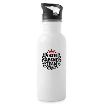 Polter Abend Team - Trinkflasche mit integriertem Trinkhalm - Weiß - Rechts