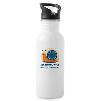 Szczepanowice – where time passes slower - Water bottle with straw - white - Right