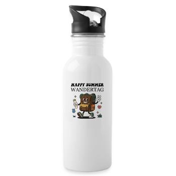 Wander-Rucksack Cartoon – Lustiger Outdoor Abenteu - Trinkflasche mit integriertem Trinkhalm - Weiß - Rechts