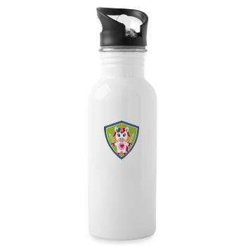 Einhorn Schutzengel - Trinkflasche mit integriertem Trinkhalm - Weiß - Rechts