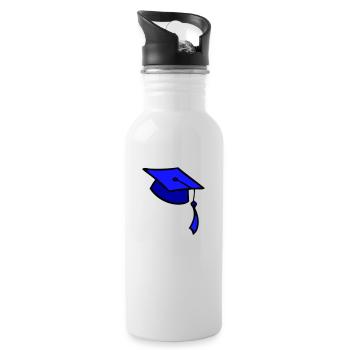 college, graduation, cap, trains, University of, - Water bottle with straw - white - Right