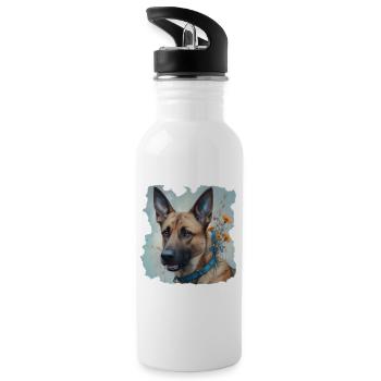 MALINOIS - Water bottle with straw - white - Left