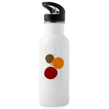 Woman - Lineart - Color. - Water bottle with straw - white - Left