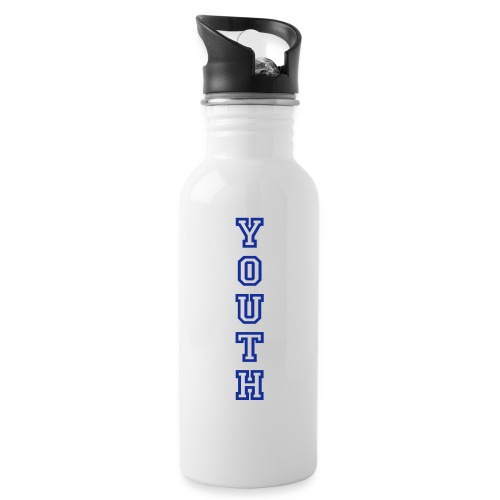AIYCB_YOUTH_hochblauweiss - Trinkflasche mit integriertem Trinkhalm
