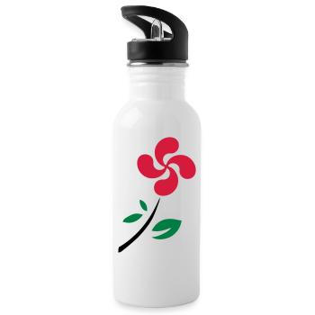 Fleur Basque - Gourde avec paille intégrée - blanc - Gauche
