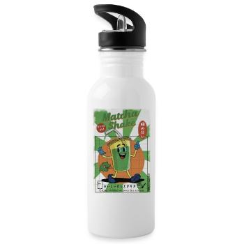 Matcha Shake - Try it! - Trinkflasche mit integriertem Trinkhalm - Weiß - Links