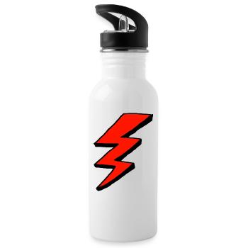 Lightning ϟ Flash - Water bottle with straw - white - Left