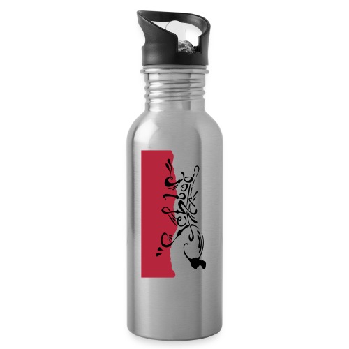 schlof logo farb - Trinkflasche mit integriertem Trinkhalm