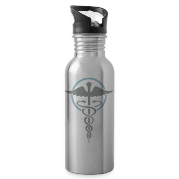 Krankenschwester-anderen-logo - Trinkflasche mit integriertem Trinkhalm - Lightsilver - Rechts