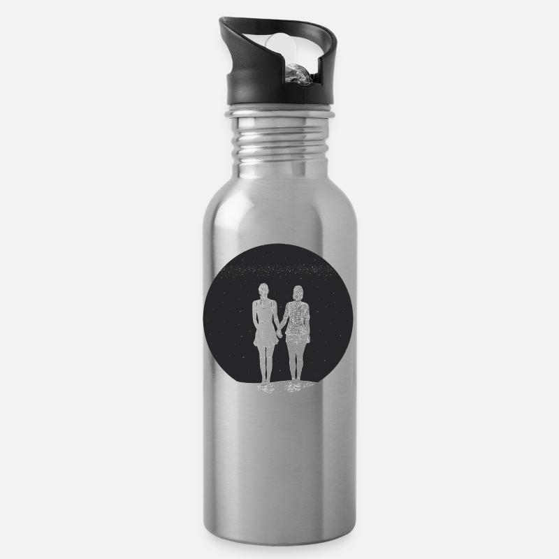 together - Water bottle with straw - silver