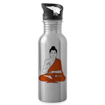 buddha - Trinkflasche mit integriertem Trinkhalm - Lightsilver - Rechts