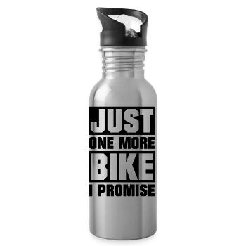 just one more bike - Trinkflasche mit integriertem Trinkhalm - Lightsilver - Rechts