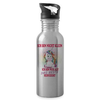 Ich bin nicht klein Einhorn - Trinkflasche mit integriertem Trinkhalm - Lightsilver - Rechts