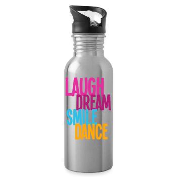 Laugh Dream Smile Dance - Dance Shirts - Trinkflasche mit integriertem Trinkhalm - Lightsilver - Rechts