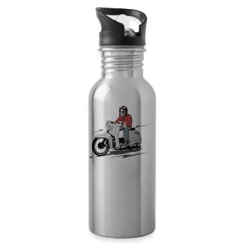 Simson Schwalbe KR-51 Skulldriver - Trinkflasche mit integriertem Trinkhalm - Lightsilver - Rechts