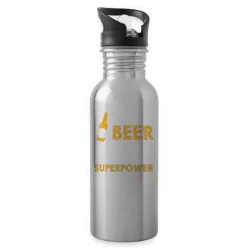 Je fais disparaître la bière - Gourde avec paille intégrée - argent clair - Droite