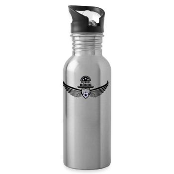 Dribbelkönig dribbeln ballkünstler fußball 2c - Trinkflasche mit integriertem Trinkhalm - Lightsilver - Rechts