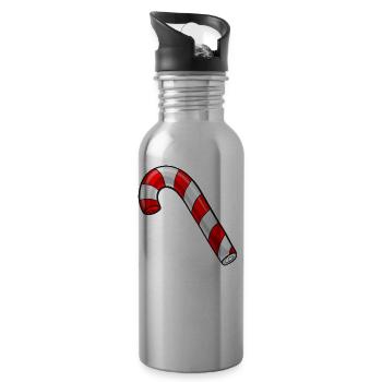 Christmas candy cane - Water bottle with straw - silver - Right
