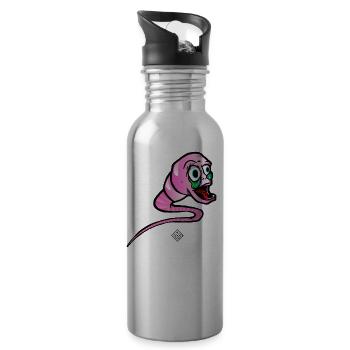 Spermo-Herkunft - Trinkflasche mit integriertem Trinkhalm - Lightsilver - Rechts