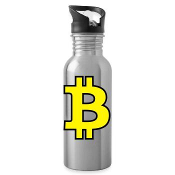 Bitcoin Satoshi Nakamoto - Trinkflasche mit integriertem Trinkhalm - Lightsilver - Rechts