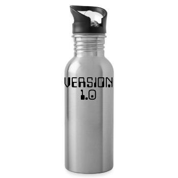 Version 1.0 - Water bottle with straw - silver - Right