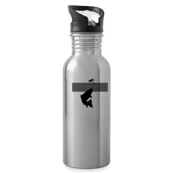Modell 42 - Steigende Forelle - Trinkflasche mit integriertem Trinkhalm - Lightsilver - Rechts