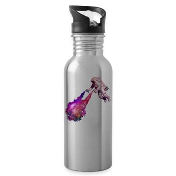 Shooting stars - Water bottle with straw - silver - Right
