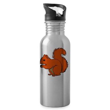 Eichhörnchen - Trinkflasche mit integriertem Trinkhalm - Lightsilver - Rechts