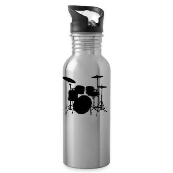 Schlagzeug - Trinkflasche mit integriertem Trinkhalm - Lightsilver - Rechts