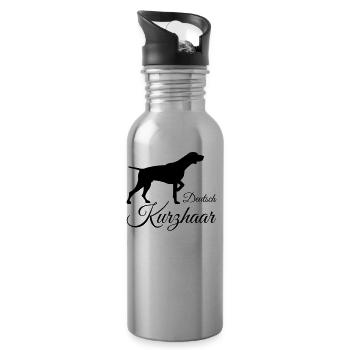 Deutsch Kurzhaar solo Variante 1 - Trinkflasche mit integriertem Trinkhalm - Lightsilver - Rechts