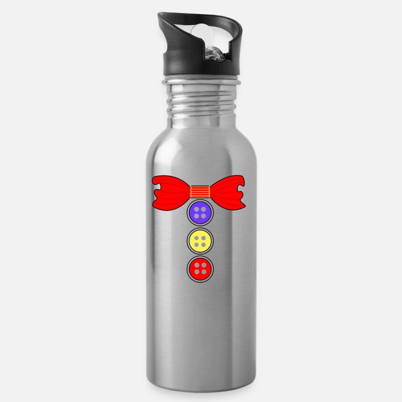 Karneval Clown Köln Mainz Kölsch Schleife Kostüm - Trinkflasche mit integriertem Trinkhalm - Lightsilver