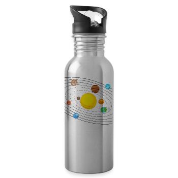 Sonnensystem - Trinkflasche mit integriertem Trinkhalm - Lightsilver - Rechts