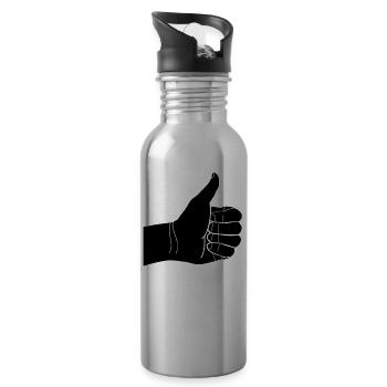 daumen hoch - Trinkflasche mit integriertem Trinkhalm - Lightsilver - Rechts