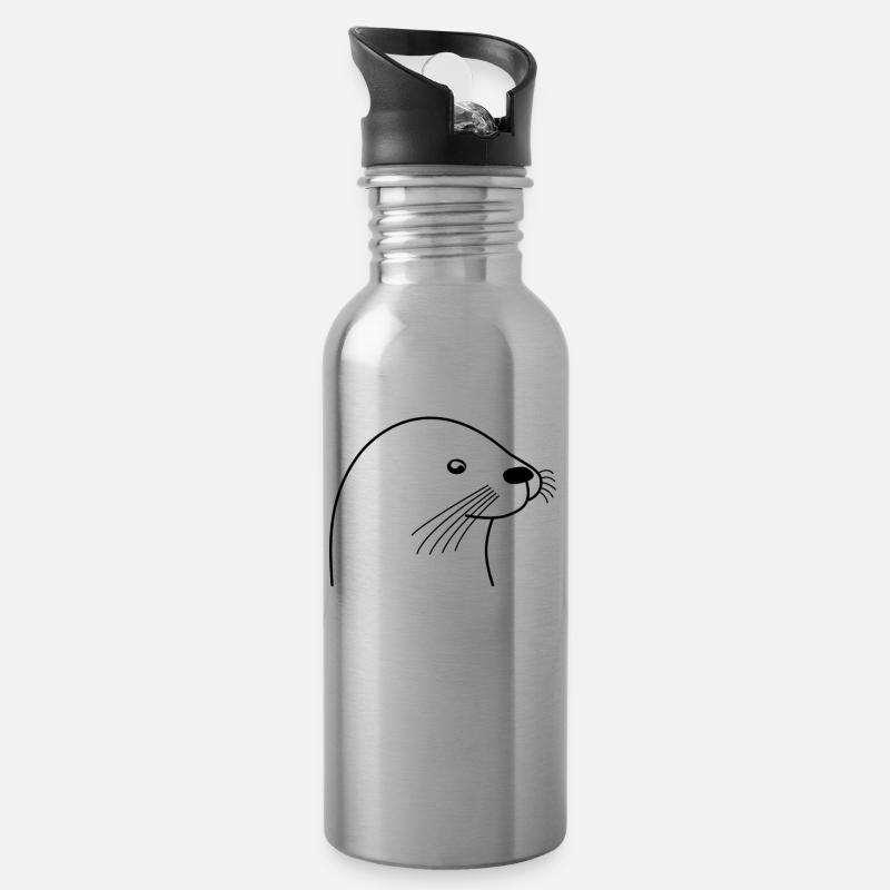 otter - Trinkflasche mit integriertem Trinkhalm - Lightsilver