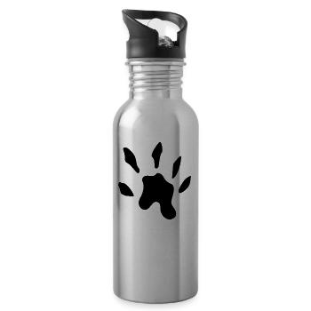 otter pawprint - Water bottle with straw - silver - Right