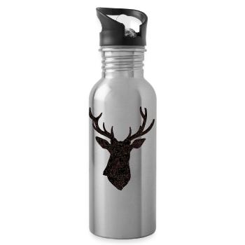 Deer - Water bottle with straw - silver - Right