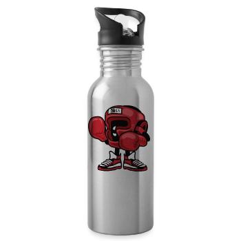 CARTOON BOXER - bande dessinée et chemise de motif de bande dessinée - Gourde avec paille intégrée - argent clair - Droite