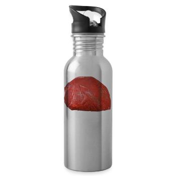 bbq barbecue grillen burger beef bacon steak spare - Trinkflasche mit integriertem Trinkhalm - Lightsilver - Rechts
