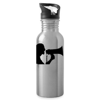 Megaphon - Trinkflasche mit integriertem Trinkhalm - Lightsilver - Rechts