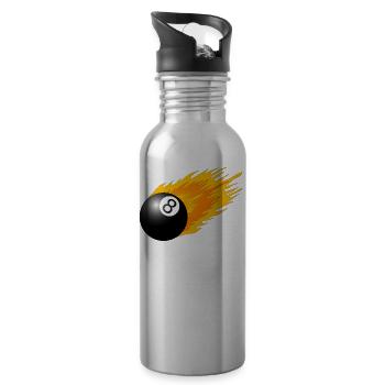 8 ball - Water bottle with straw - silver - Right