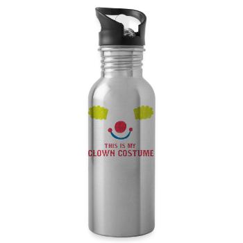 Clown: This Is My Clown Costume - Gift - Water bottle with straw - silver - Right